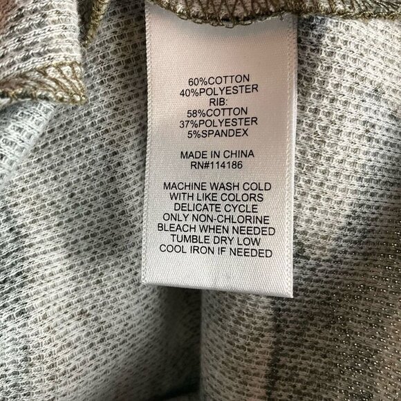 NWT FRYE AND CO Long Sleeve Henley Waffle Green Brown Camo Cotton Poly Men’s SM - Picture 8 of 10